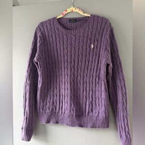 Polo Ralph Lauren Logo Cable knit Purple Sweater